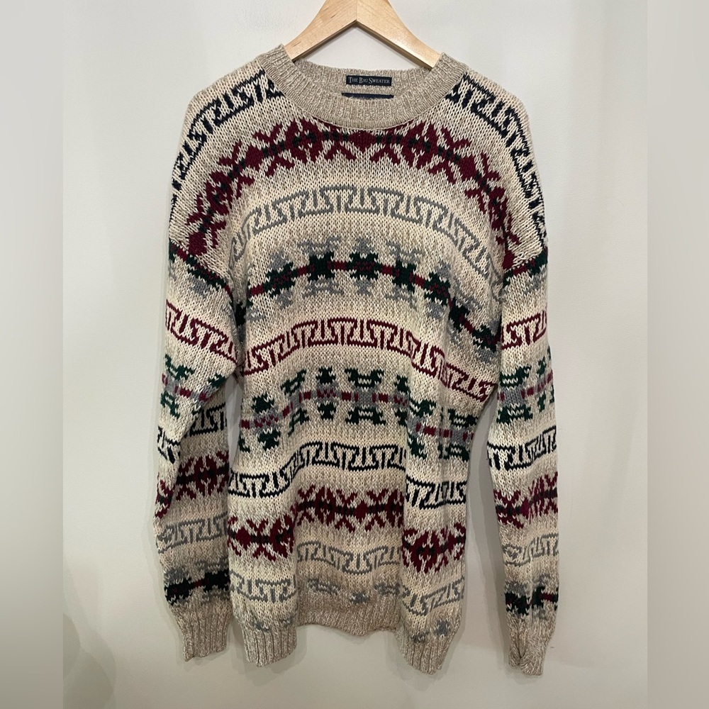 Vtg 90s Abercrombie & Fitch The Big Sweater Chunky Cotton Blend Pullover Men’s L - Picture 5 of 8